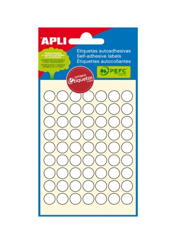 Etiquetas Blancas Cantos Romos Ø10 mm 6H Apli 02660