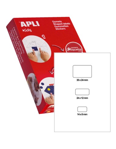 Caja de Gomets Rectangulares Colores Surtidos 200H Apli 00704