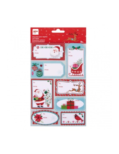 Etiquetas Regalo Papa Noel 1 Hoja 8 Uds Apli 19269