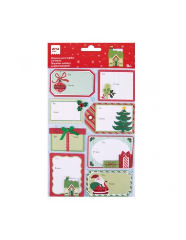 Etiquetas Regalo Adornos Navidad 1 Hoja 8 Uds Apli 19270