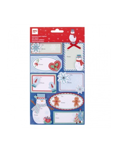 Etiquetas Regalo Copo Nieve 1 Hoja 8 Uds Apli 19305