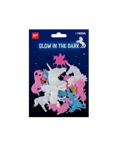 Bolsa Pegatinas Luminiscentes Unicornios 12 Uds Apli 19255
