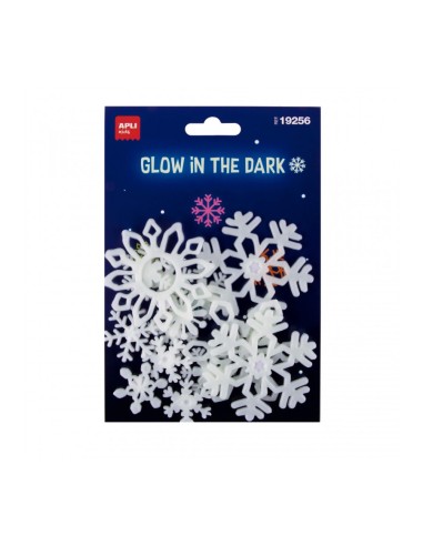 Pegatinas Luminiscentes Copos Nieve 12 Uds Apli 19256