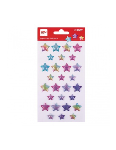 Pegatinas Estrellas Acabado Tornasol 1 Hoja Apli 19307