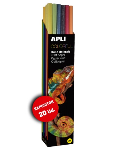 Rollos Papel Kraft Colores Surtidos 1x5 m Apli 15422