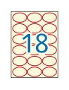 Etiquetas Crema Ribete Rojo 63,5x42,3 mm 10H Apli 11986