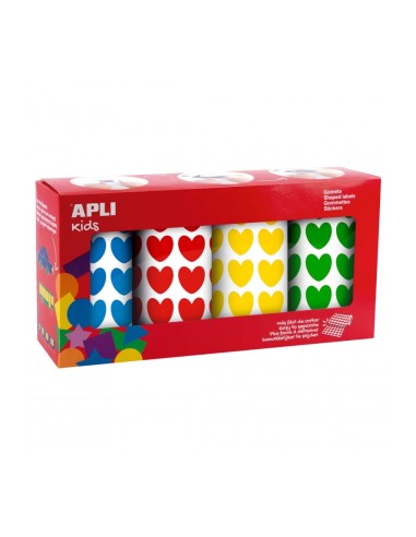 Pack 4 Rollos Gomets Corazones Apli 19502