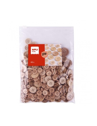 Botones de Madera Natural 400 Uds Apli 18799