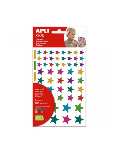 Pegatinas de Estrellas Multicolor 6 Hojas Apli 19453