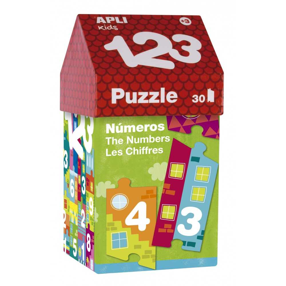 Puzle Números Forma Casita Apli 14806