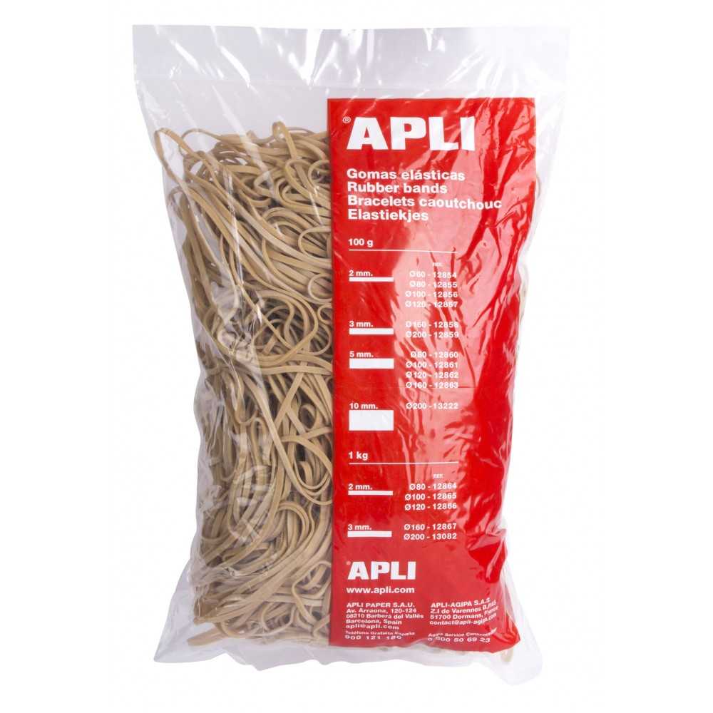 Bolsa 1Kg Gomas Elásticas 160 x 3mm Apli 12867