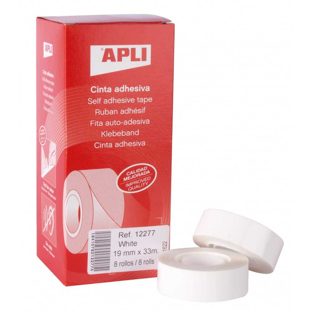Cinta Adhesiva Color Blanco 19 mm x 33 m Apli 12277