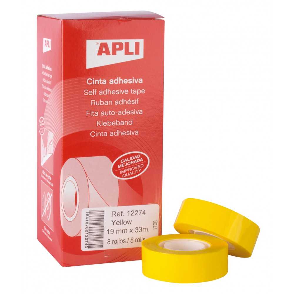 Cinta Adhesiva Color Amarillo 19 mm x 33 m  Apli 12274