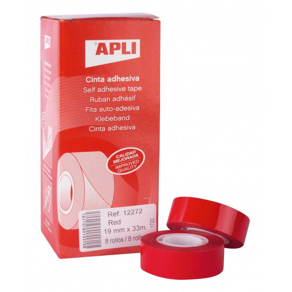 Cinta Adhesiva Color Rojo 19 mm x 33 m Apli 12272
