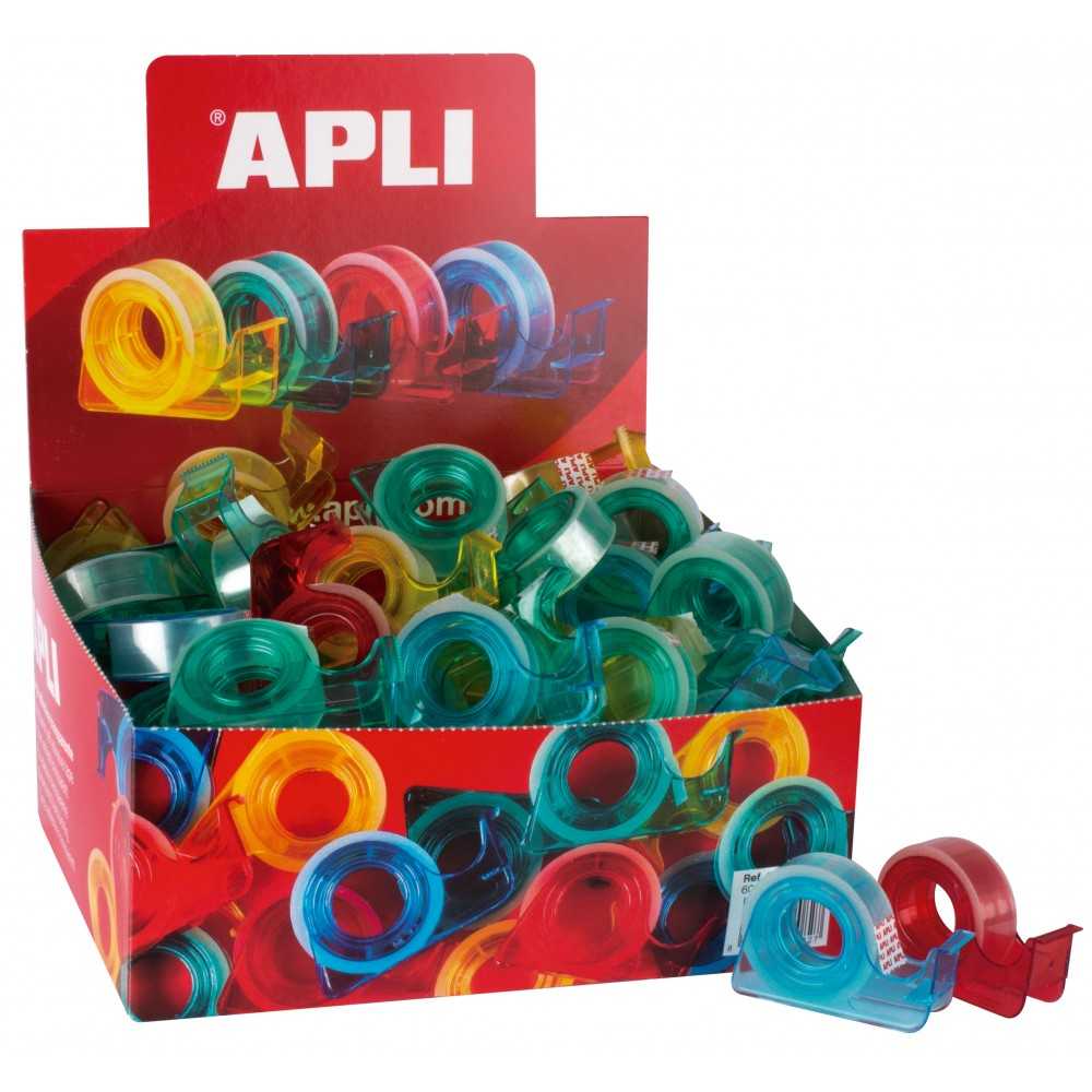 Rollo Cinta Adhesiva + Dispensador Transparente Apli 12082