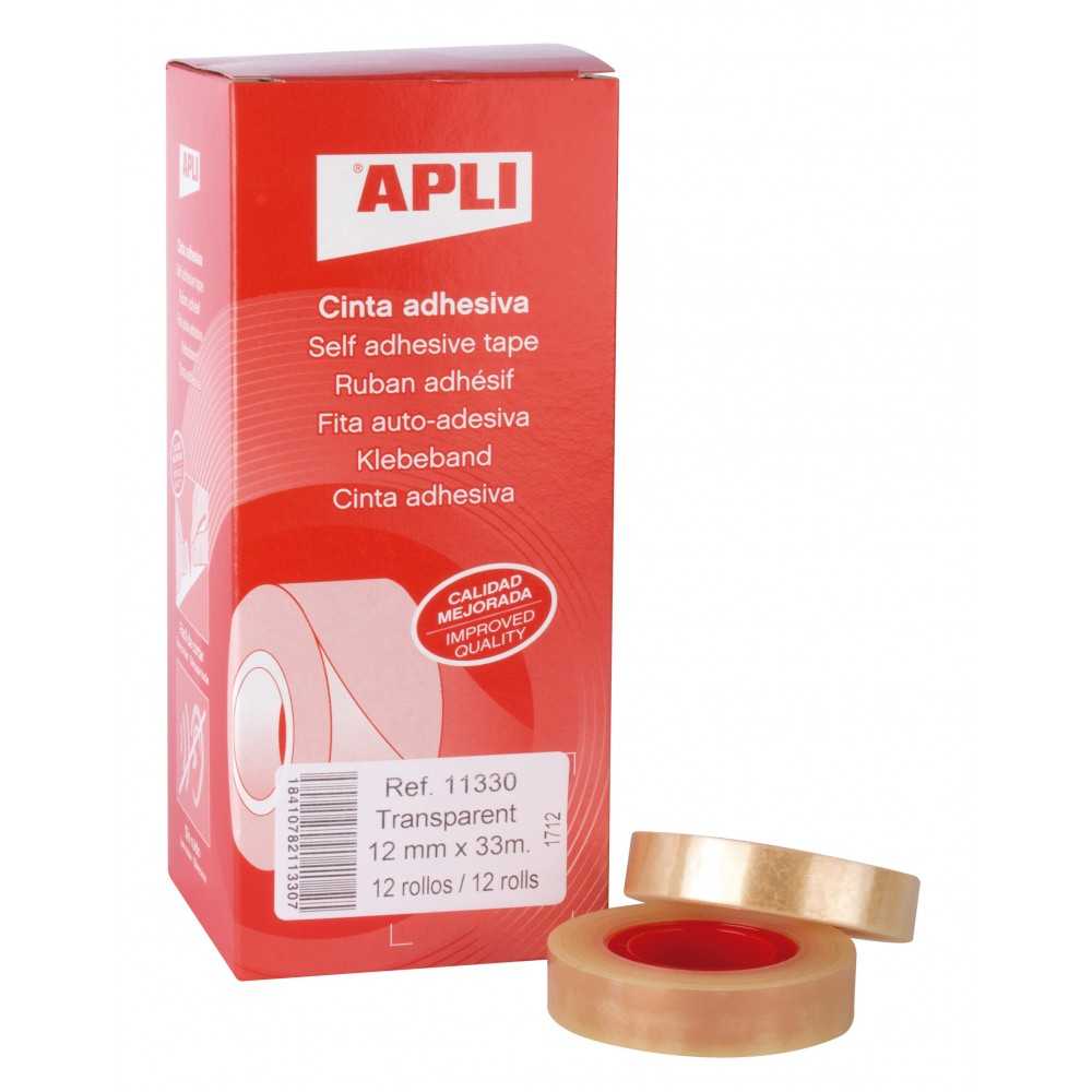 Rollo Cinta Adhesiva Transparente 12 mm x 33 m  Apli 11330