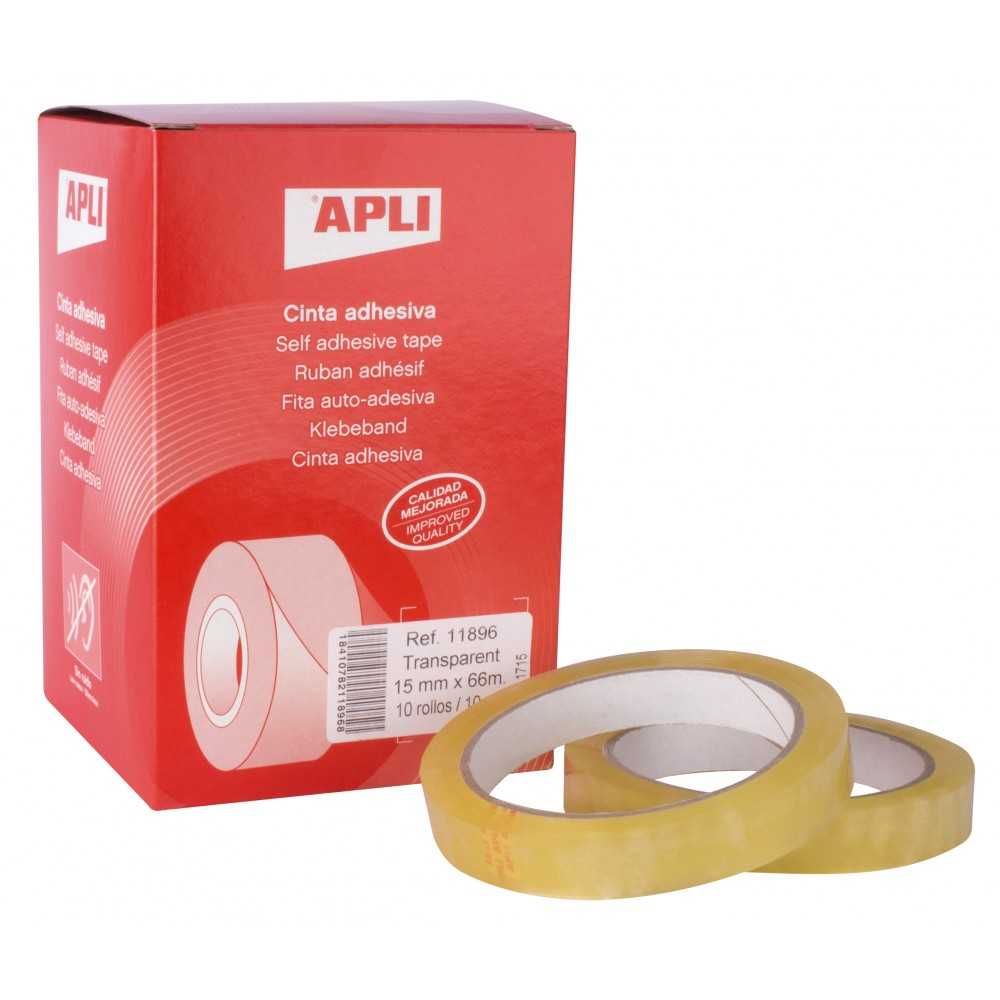 Cinta Adhesiva Transparente 15mm x 66m Apli 11896