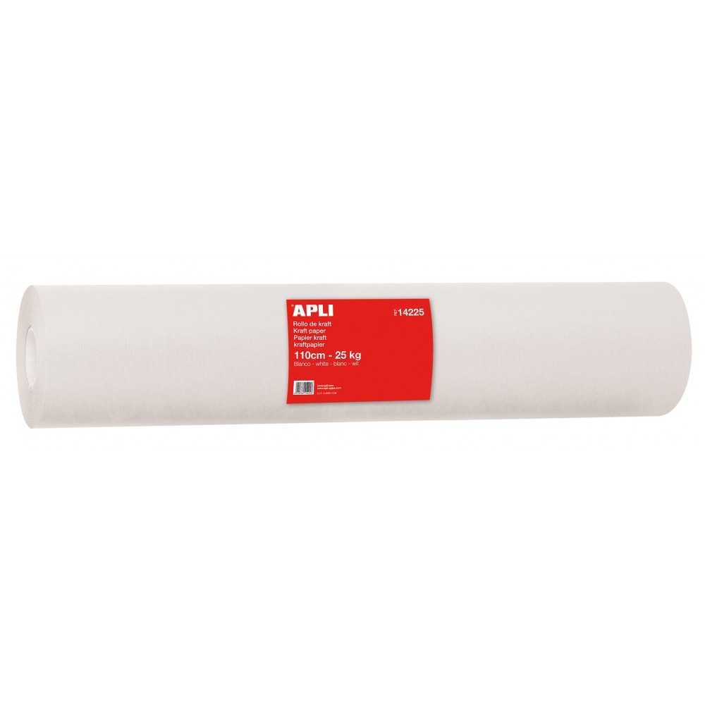 Bobina de Papel Kraft Blanco de 110 cm / 300 m Apli 14225