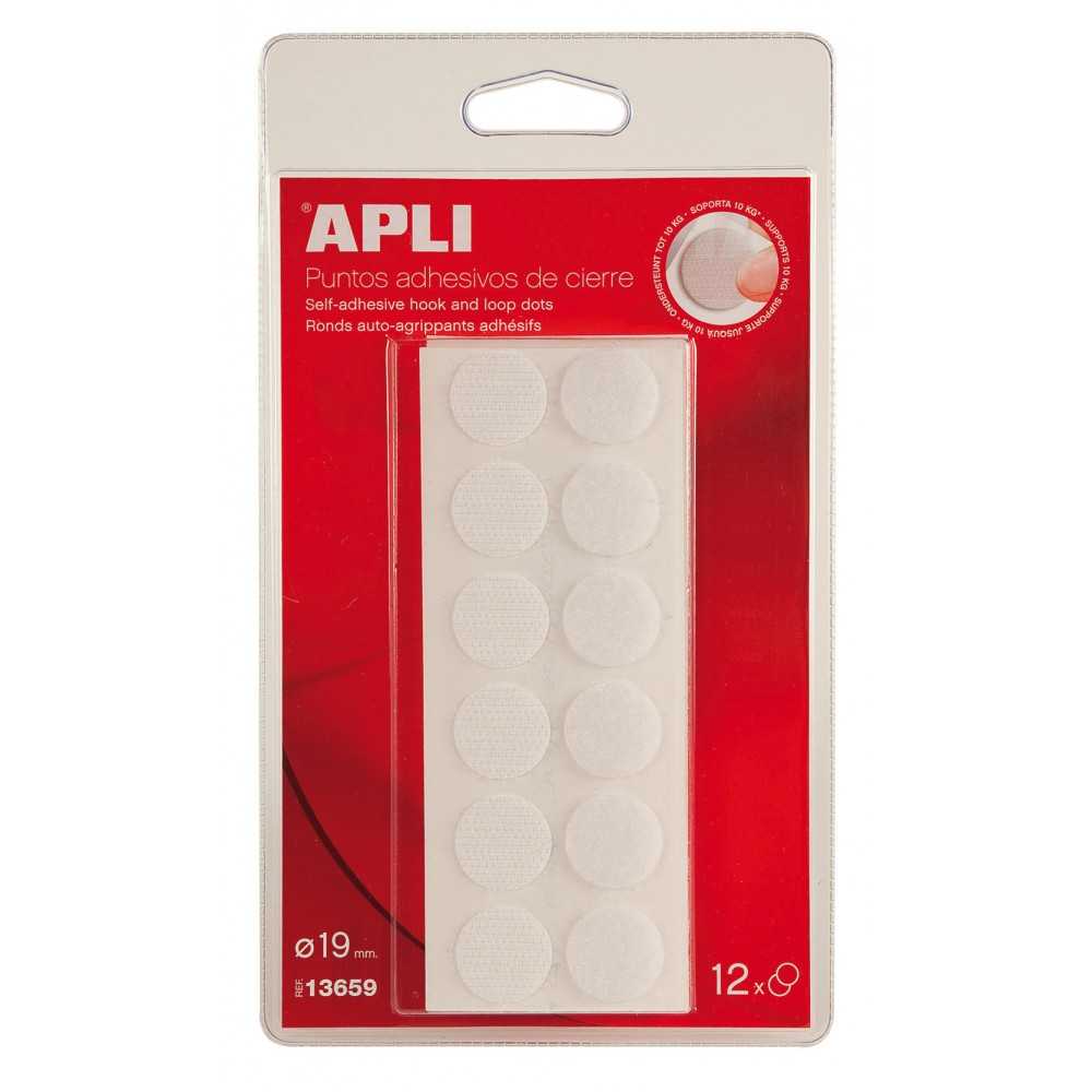 Puntos Gancho Bucle Blanco Ø19mm 12 Uds Apli 13659