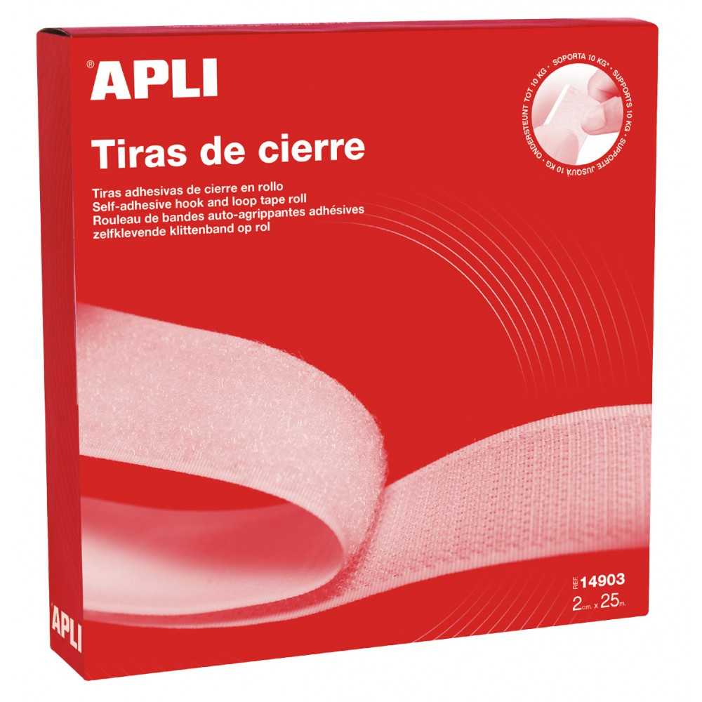Cinta Gancho Bucle Blanca 2 cm x 25 m Apli 14903