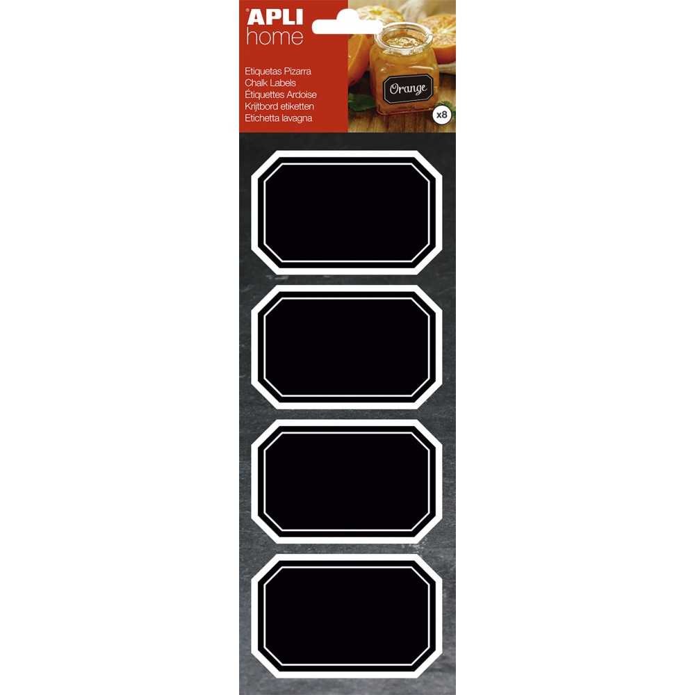 Apli 16767 Etiquetas Pizarra Forma Octogonal 80x50 mm
