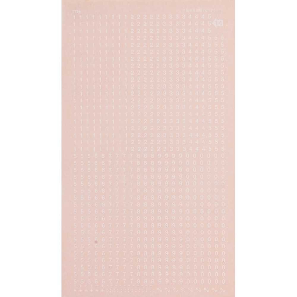 Números y Signos Transferibles Color Blanco 2.5 mm Apli DDB14F