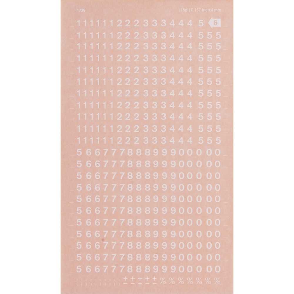 Números y Signos Transferibles Blancos 4 mm Apli DDB6F