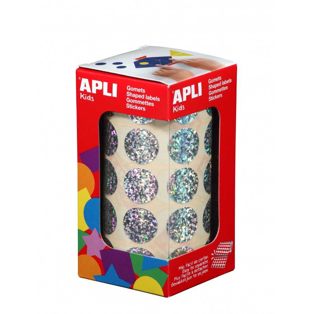 Apli 11634 Rollo Gomets Redondos Holográficos ø20 mm