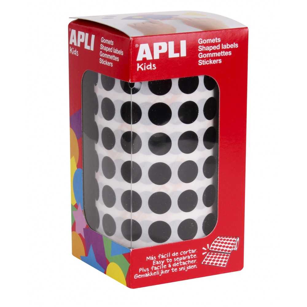 Apli 11482 Rollo Gomets Redondos Negros ø10.5 mm