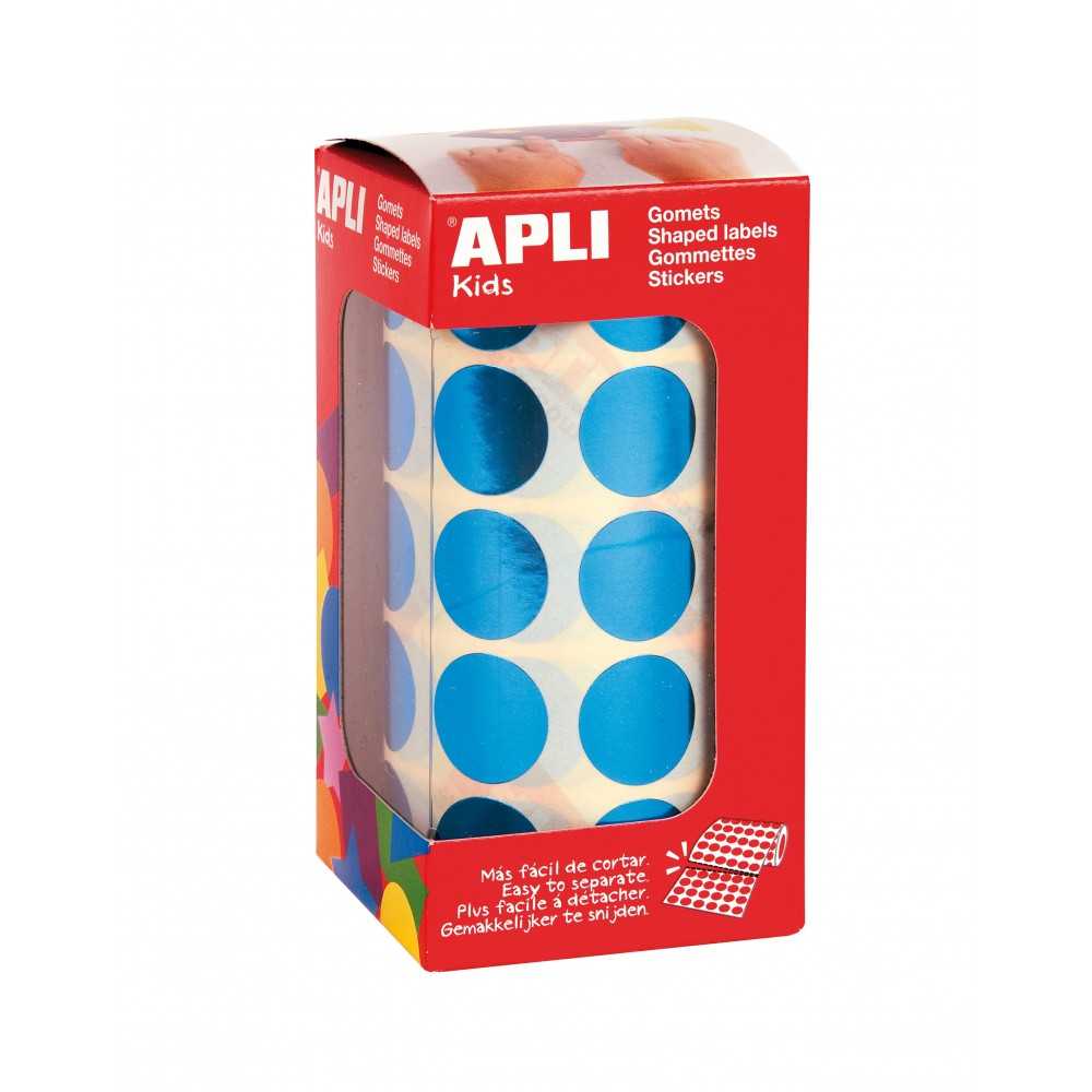 Apli 12048 Rollo Gomets Redondos Azules Metalizado ø20 mm