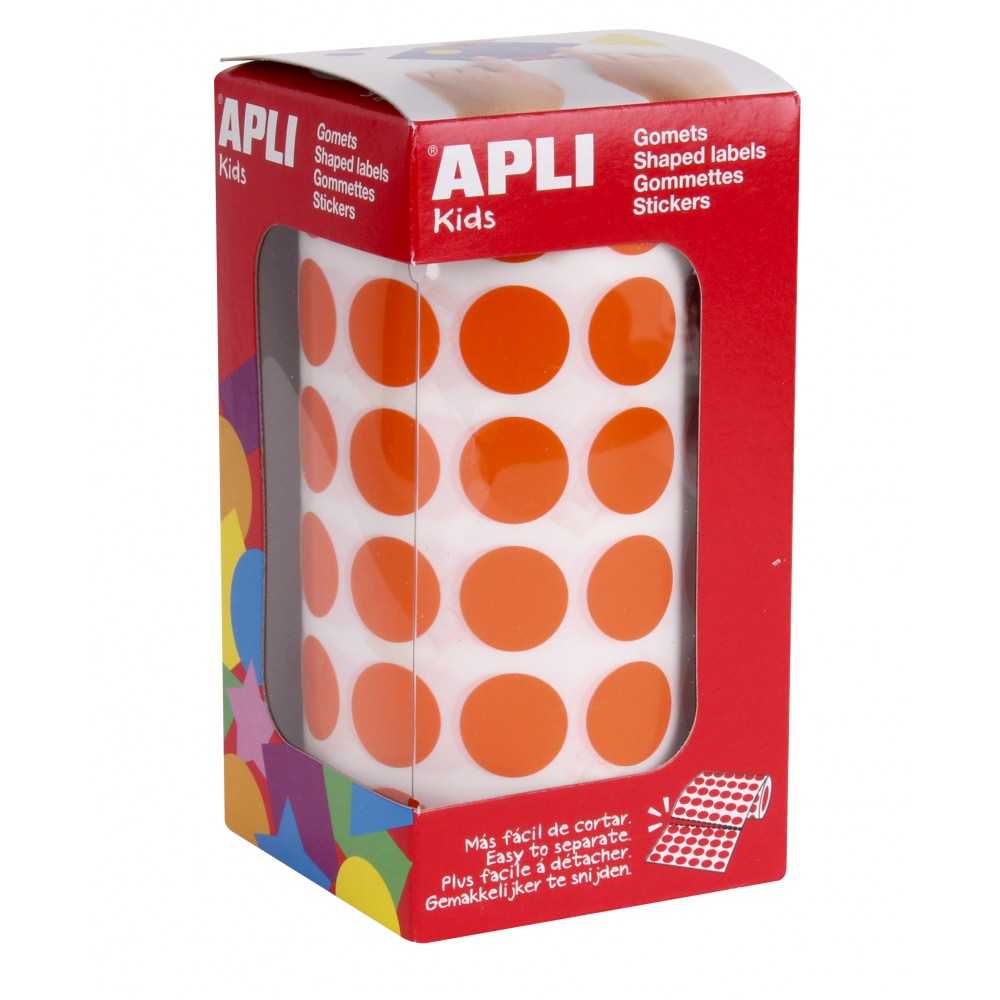 Apli 11483 Rollo Gomets Redondos Naranjas Ø15 mm