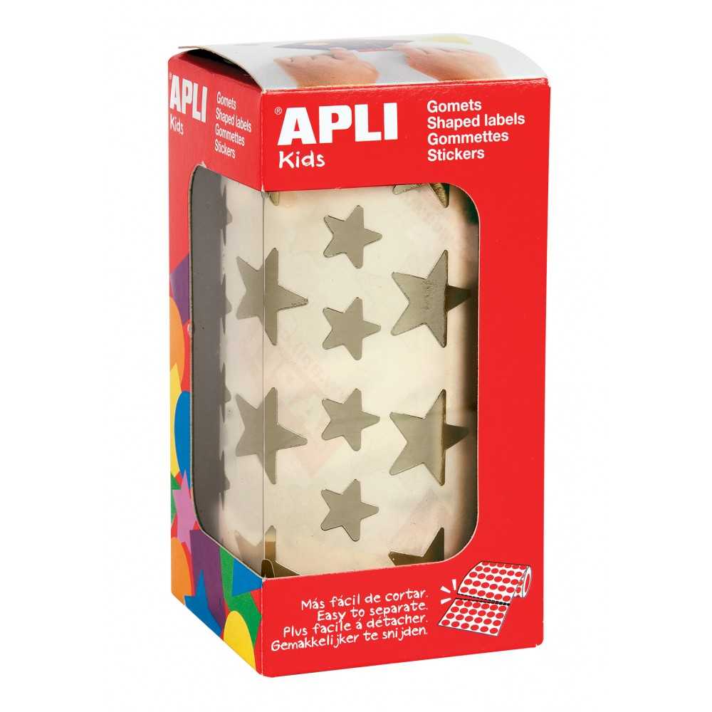 Apli 11116 Rollo Gomets Estrellas Doradas 12,5 y 19,5 mm