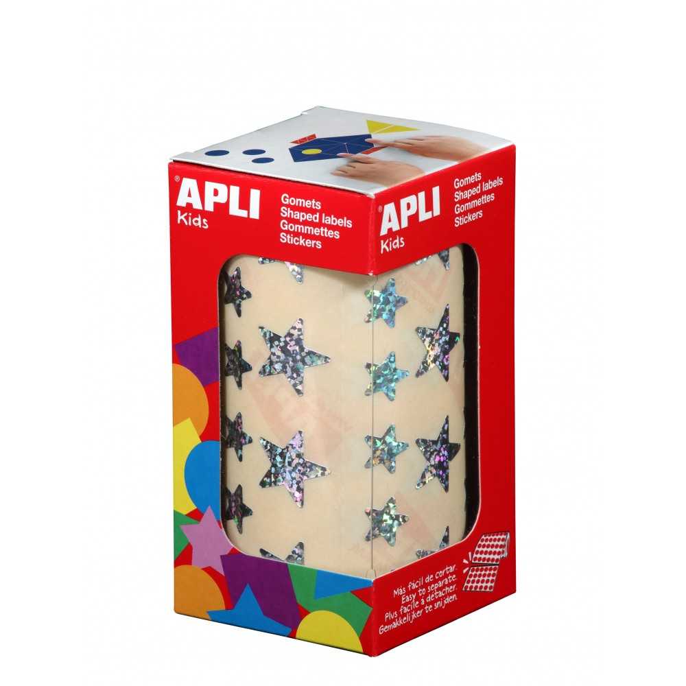 Apli 11635 Rollo Gomets Holográficos Estrellas 12,5 y 19,5 mm