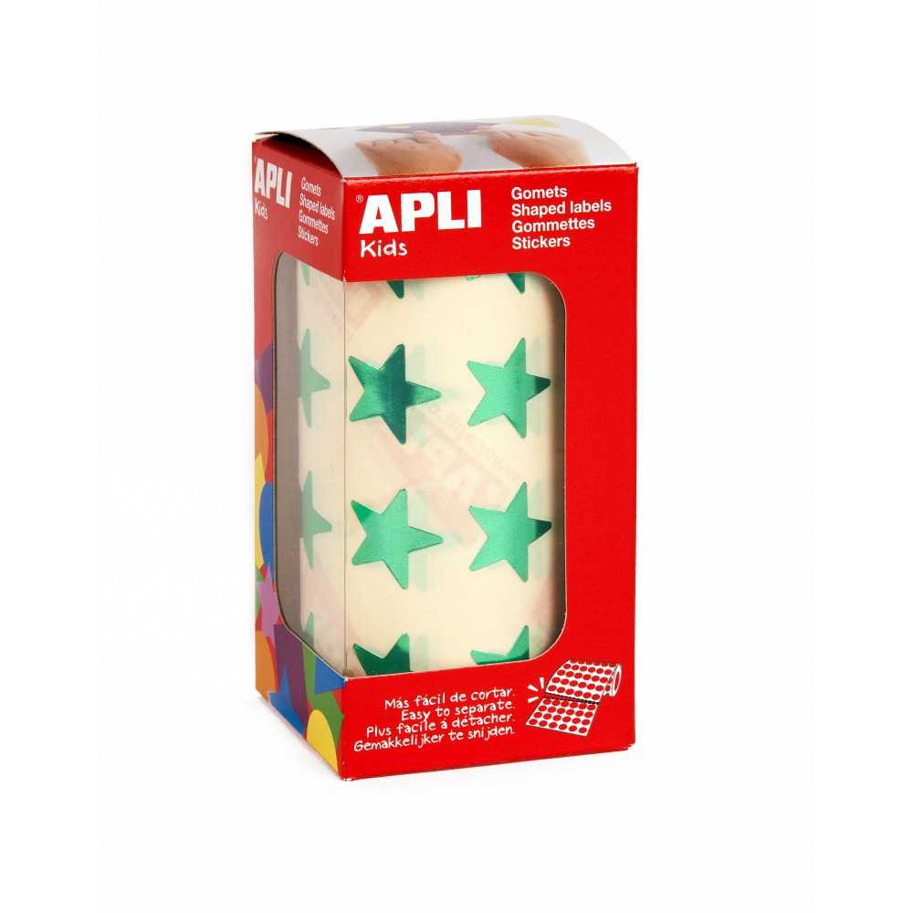 Apli 12054 Rollo Gomets Estrellas Verdes 19,5 mm