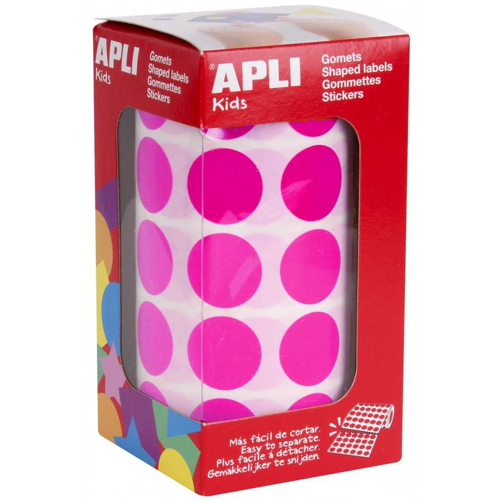 Apli 16721 Rollo Gomets Redondos Fucsias Ø20 mm