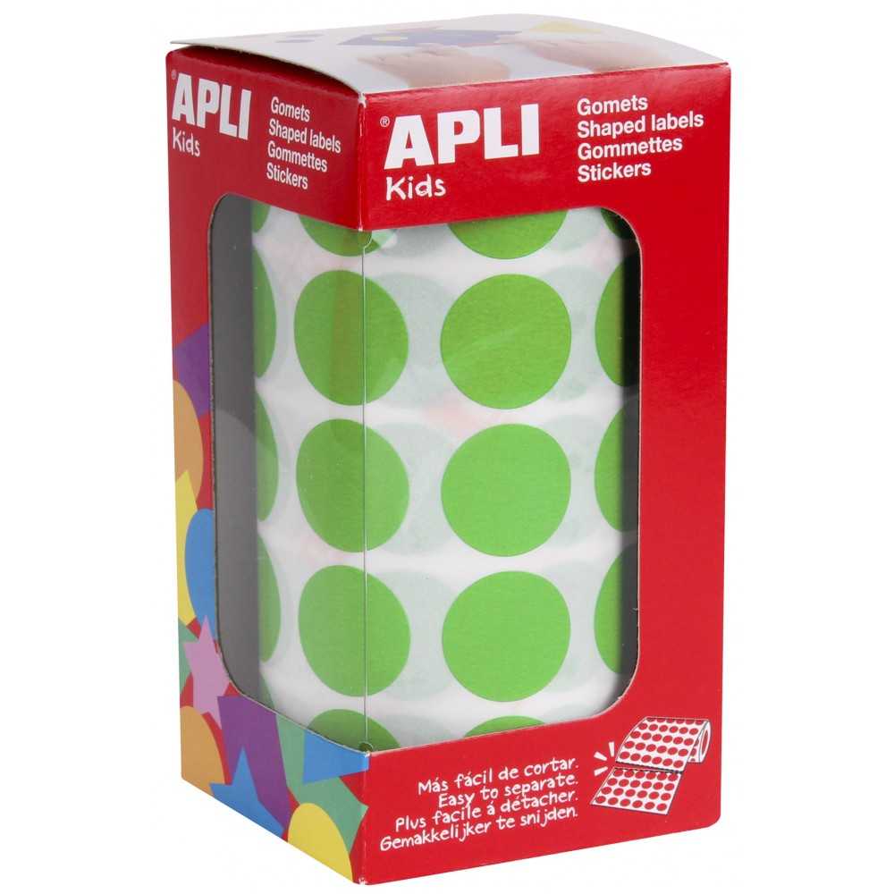 Apli 16724 Rollo Gomets Redondos Verdes Ø20 mm