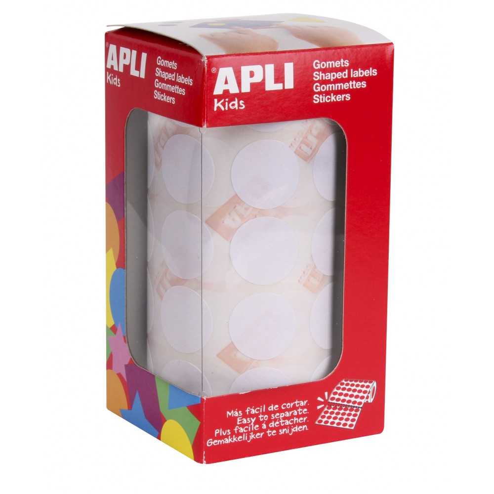 Apli 11905 Rollo Gomets Redondos Blancos Ø20 mm