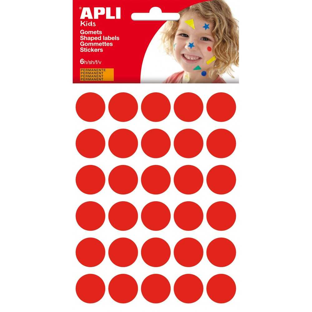 Apli 13225 Bolsa Gomets Redondos Rojos ø20 mm 6H