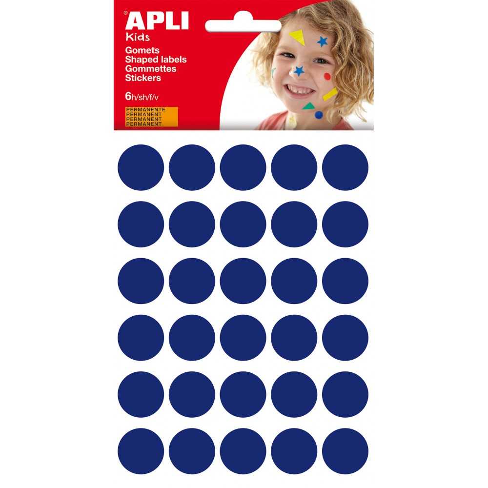 Bolsa Gomets Redondos Azules Ø20 mm 6H Apli 13226