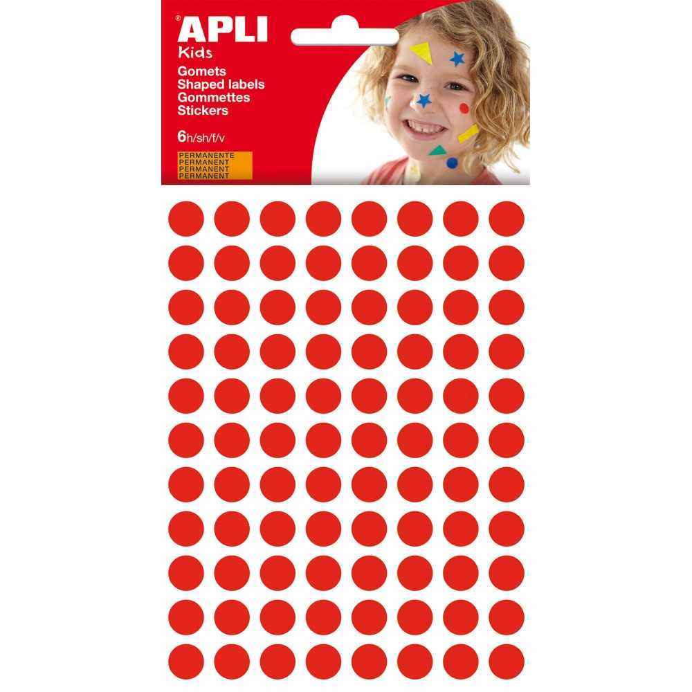 Apli 13229 Bolsa Gomets Redondos Rojos ø10.5 mm 6H