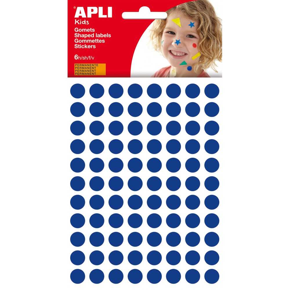 Apli 13231 Bolsa Gomets Redondos Azules Ø10.5 mm 6H