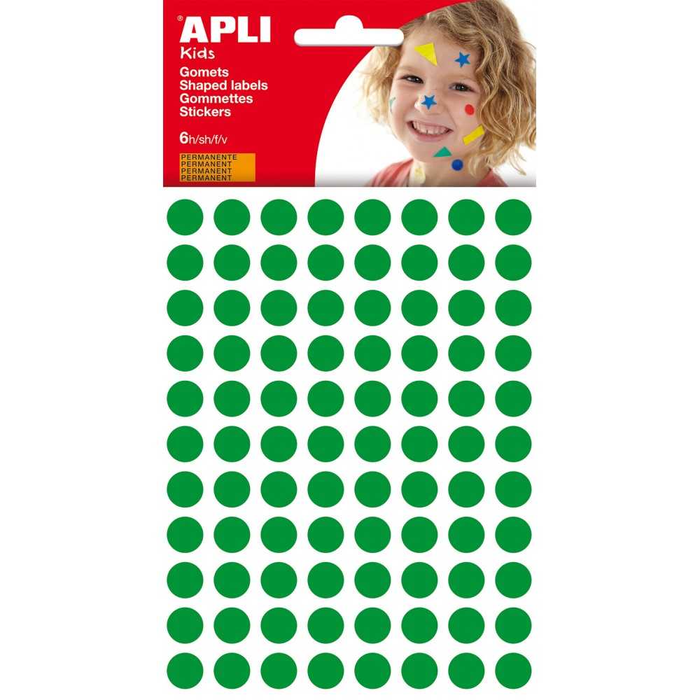 Gomets Verdes Redondos de ø10.5 mm 6H Apli 13233