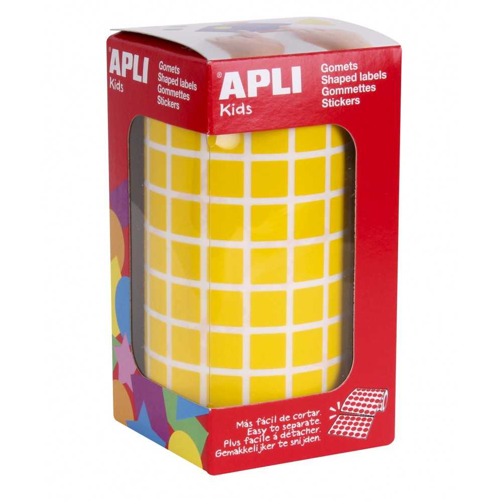 Apli 04871 Rollo Gomets Cuadrados Amarillos 10x10 mm