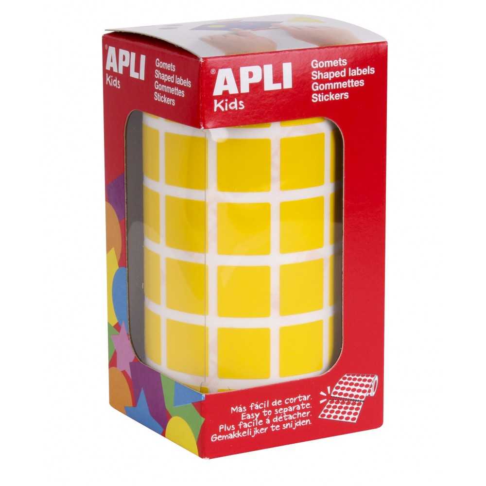 Apli 12475 Rollo Gomets Cuadrados Amarillos 15x15 mm