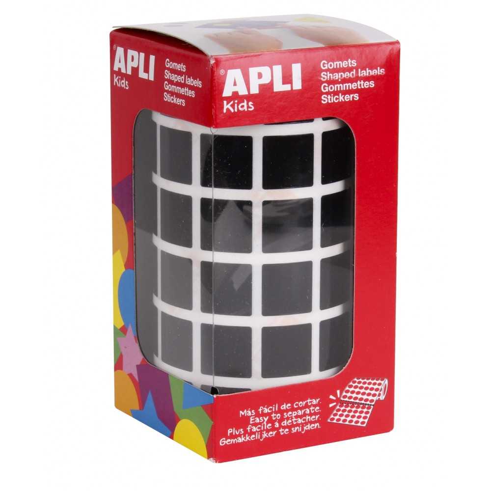 Apli 12480 Rollo Gomets Cuadrados Negros 15x15 mm