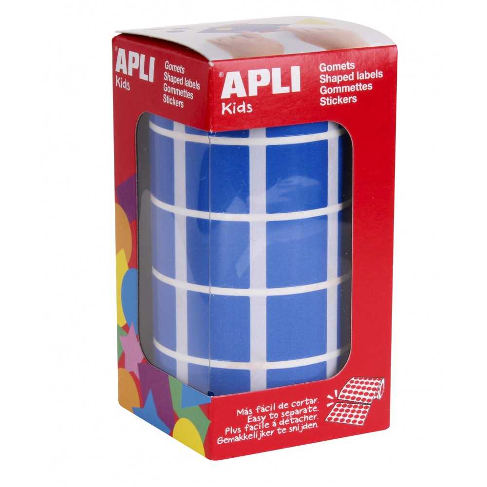 Apli 04876 Rollo Gomets Cuadrados Azules 20x20 mm