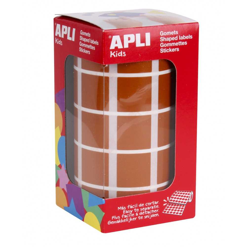 Apli 11501 Rollo Gomets Cuadrados Marrones 20x20 mm