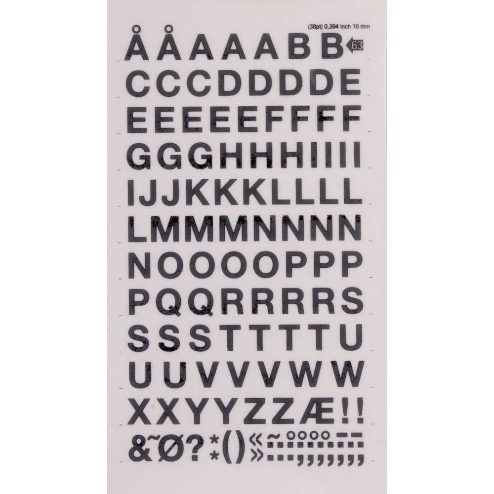 Letras Transferibles Color Negro 10 mm Apli DD63F