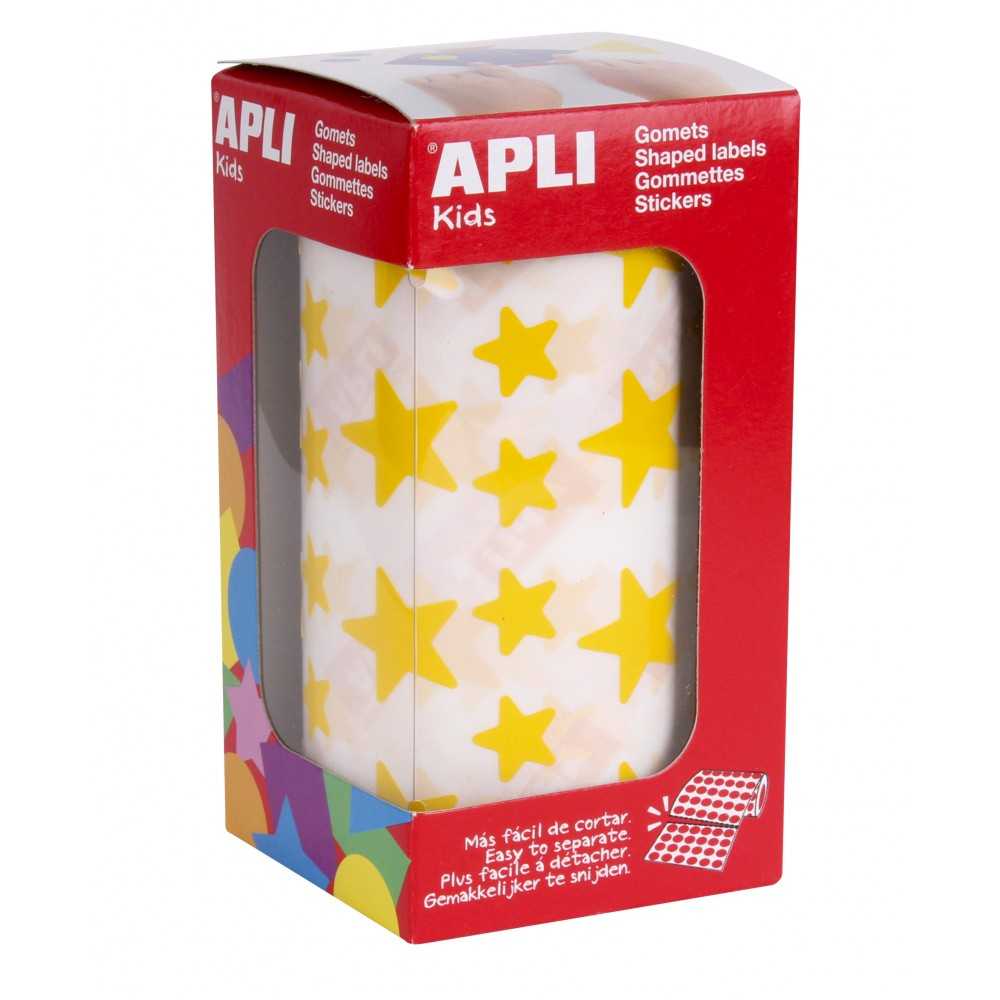 Apli 04887 Rollo Gomets Estrellas Amarillas 12,5 y 19,5 mm