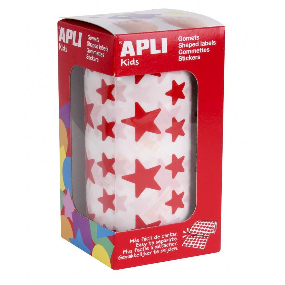 Apli 04889 Rollo Gomets Estrellas Rojas 12,5 y 19,5 mm